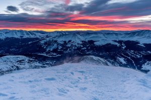 Sunrise from the summit of Quandary Peak in the winter