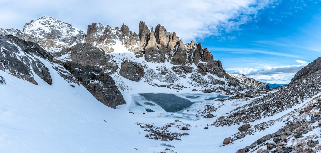 Sky Pond in the winter time, Rocky Mountain National Park