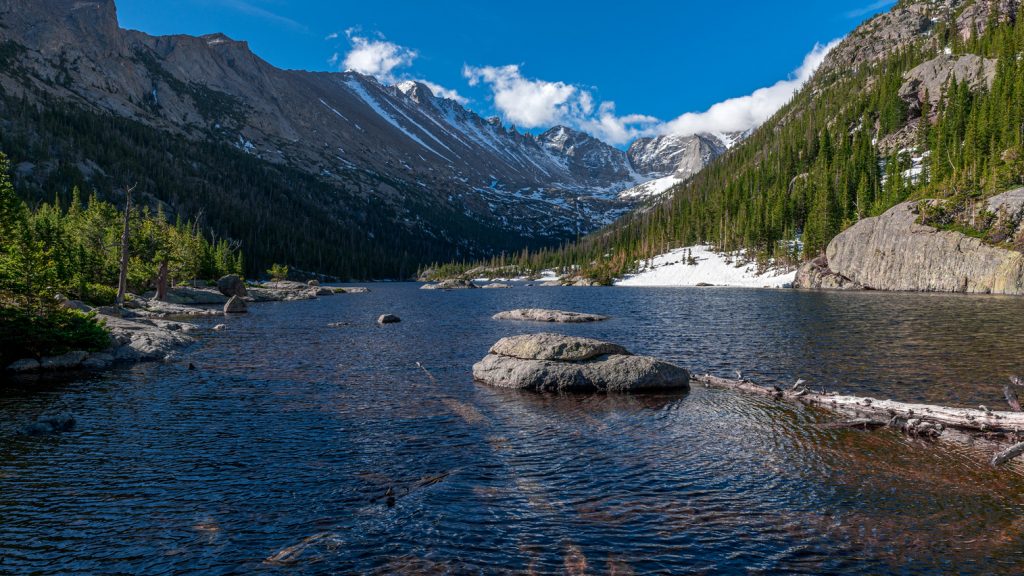 Mills Lake on Reopening Day inside of Rocky Mountain National Park