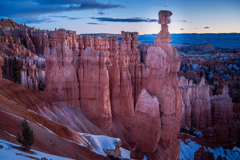 Thor's hammer at sunrise in bryce canyon national park