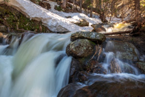 Lyric falls, a remote waterfall in rocky mountain national park